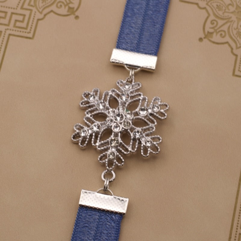 Cubic Zirconia Snowflake Bookband Elastic Bookmark